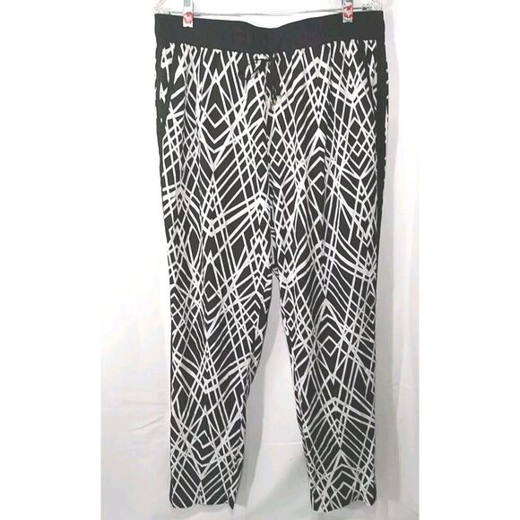 Calvin‎ Klein Women Black White pull on lightweight casual pants Size Large - Picture 1 of 9